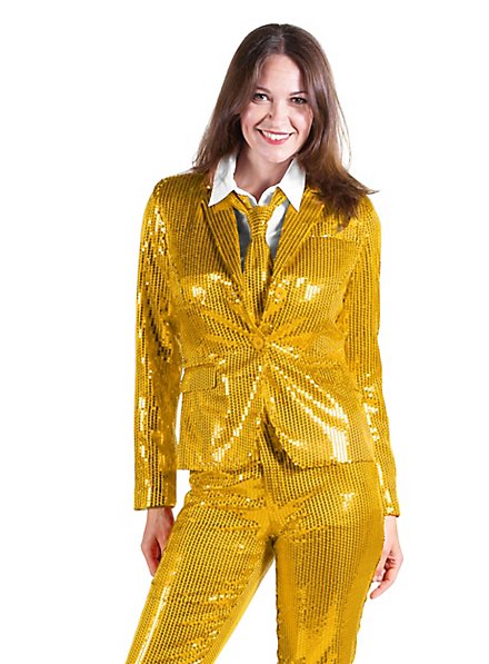 Sequined suit for ladies gold maskworld